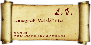 Landgraf Valéria névjegykártya