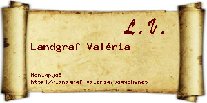 Landgraf Valéria névjegykártya